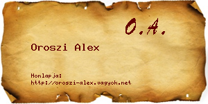 Oroszi Alex névjegykártya