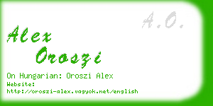 alex oroszi business card